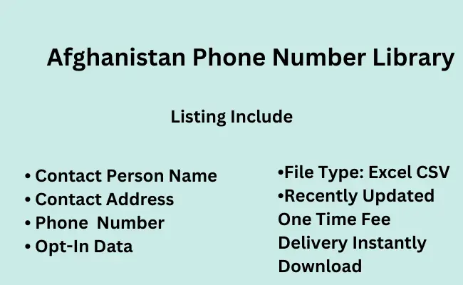 Afghanistan phone number library