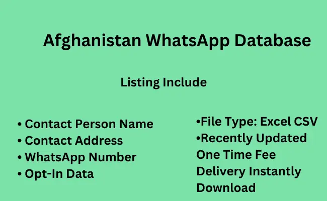 Afghanistan WhatsApp Database