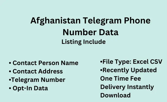 Afghanistan telegram phone number data