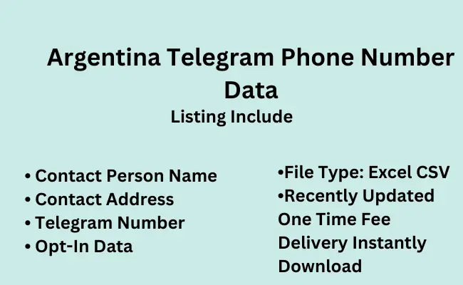 Argentina telegram phone number data