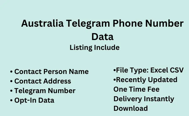 Australia telegram phone number data