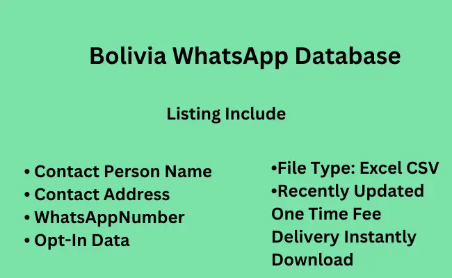 Bolivia WhatsApp Database