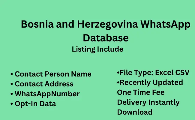 Bosnia and Herzegovina WhatsApp Database