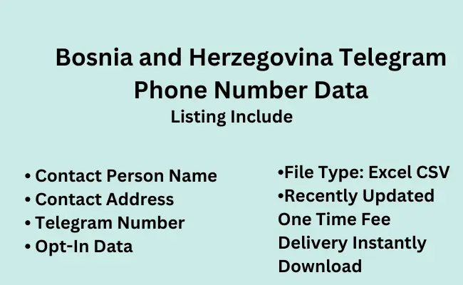 Bosnia and Herzegovina telegram phone number data