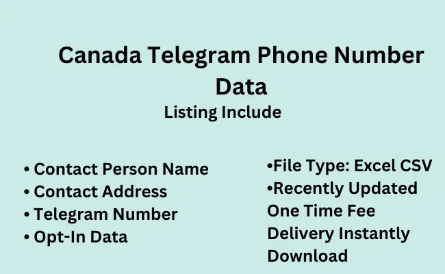 Canada telegram phone number data