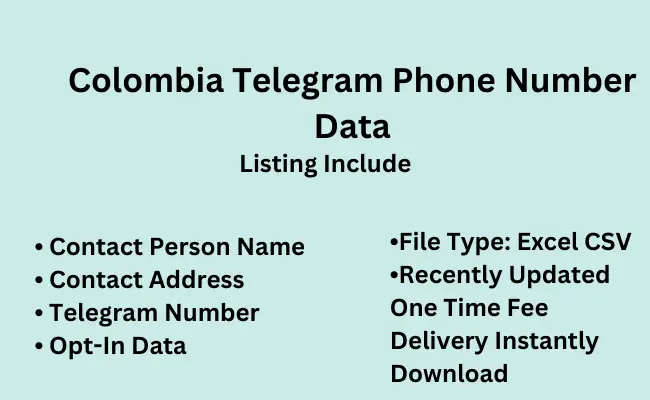 Colombia telegram phone number data