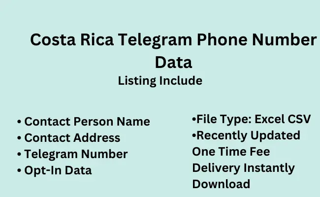 Costa Rica telegram phone number data