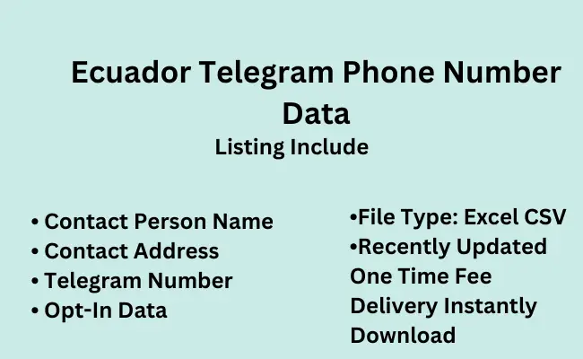 Ecuador telegram phone number data