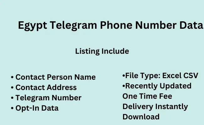 Egypt telegram phone number data