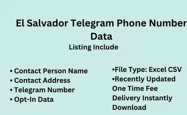 El Salvador telegram phone number data