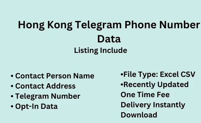 Hong Kong telegram phone number data