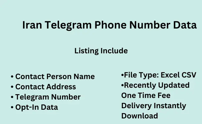 Iran telegram phone number data