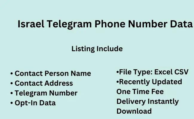 Israel telegram phone number data