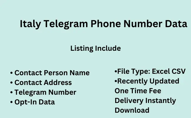 Italy telegram phone number data