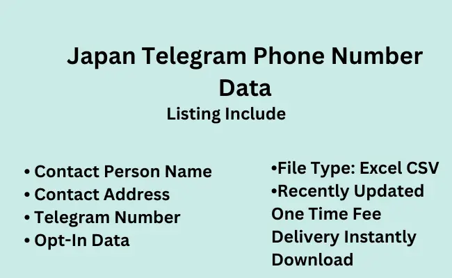 Japan telegram phone number data