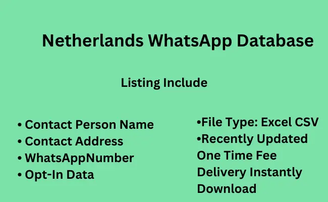 Netherlands whatsapp database