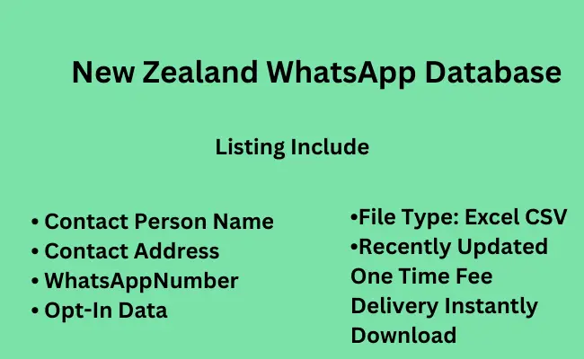 New Zealand whatsapp database