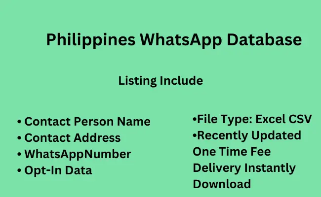 Philippines whatsapp database