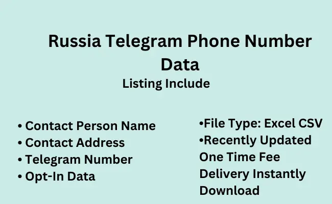 Russia telegram phone number data