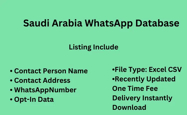 Saudi Arabia whatsapp database