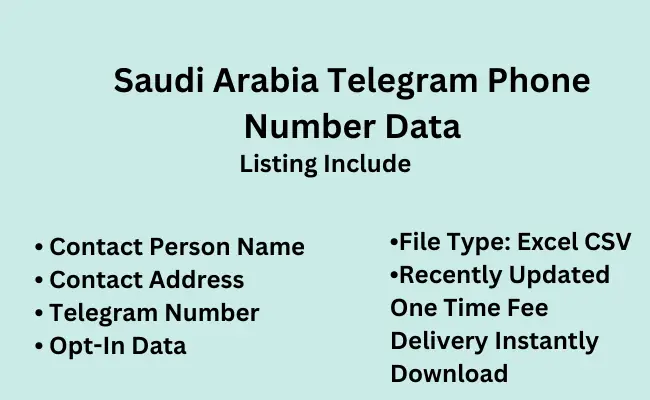 Saudi Arabia telegram phone number data