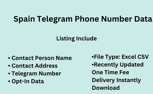 Spain telegram phone number data