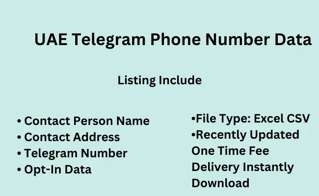 UAE telegram phone number data