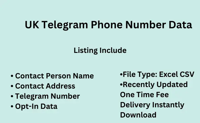 UK telegram phone number data